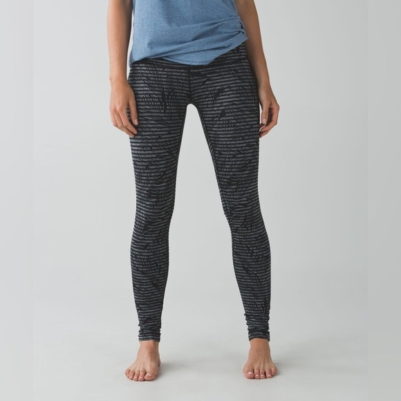 Lululemon Wunder Under Pant *Full-On Luon in Stripe Play Slate Black Size 4. - Picture 11 of 15